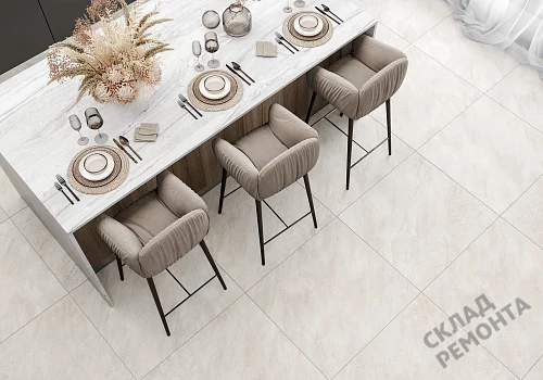 Фото Керамогранит матовый Alma Ceramica Риалто GFU04RLT08R молочный 600*600*9 – купить в Бердске: цена, описание, фото. Интернет-магазин 2