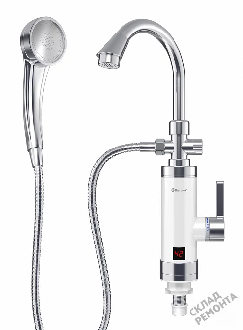 Фото Водонагреватель проточный Thermex Focus 3000, 3 кВт – купить в Бердске: цена, описание, фото. Интернет-магазин 1