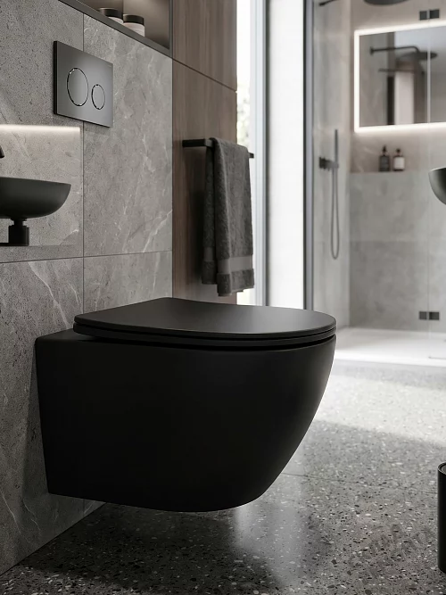 Фото Унитаз подвесной Calypso CS46UQ-MB-OK ультратихий смыв купить в Бердске: цена, описание, фото. Интернет-магазин 1