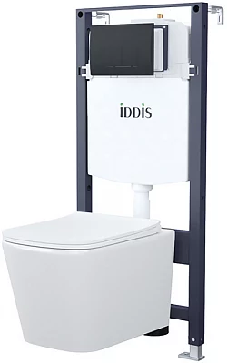 Унитаз с инсталляцией комплект с кнопкой Iddis Basic BASBI02i73 безободковый