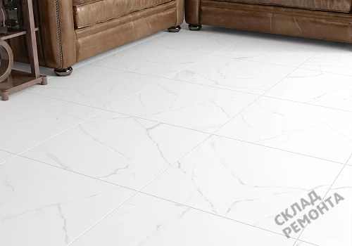 Фото Керамогранит матовый Alma Ceramica Каррара GFU04CRR00R светло-серый 600*600*9 – купить в Бердске: цена, описание, фото. Интернет-магазин 2