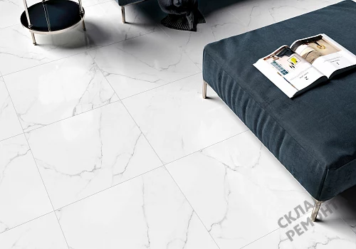 Фото Керамогранит матовый Alma Ceramica Каррара GFU04CRR00R светло-серый 600*600*9 – купить в Бердске: цена, описание, фото. Интернет-магазин 3