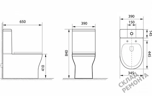 Фото Унитаз напольный Aquanet Roll-C 210764 безободковый купить в Бердске: цена, описание, фото. Интернет-магазин 5